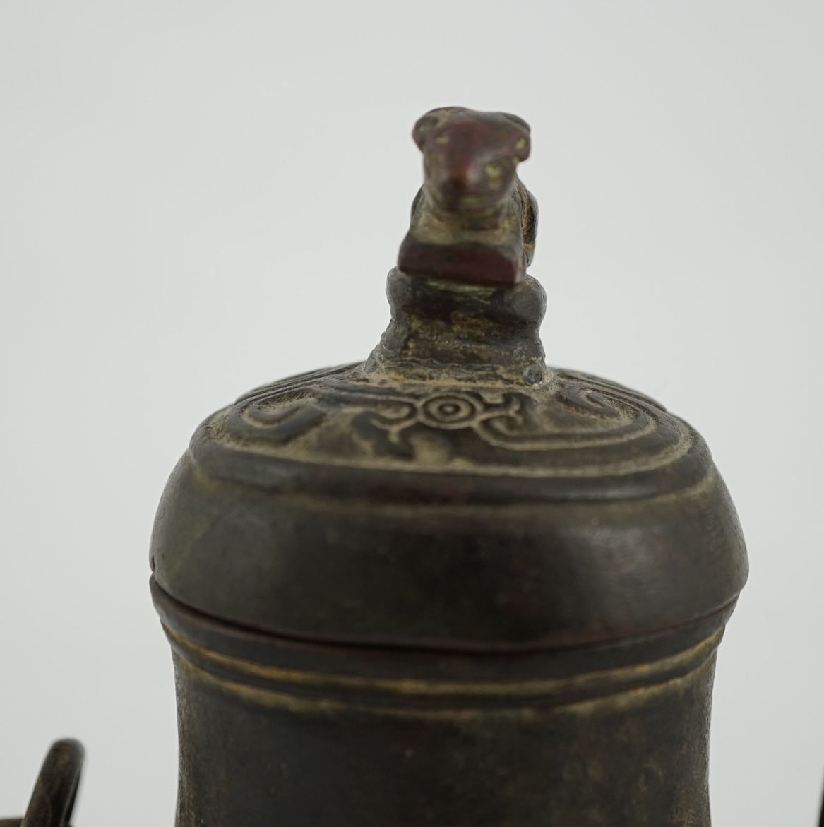 A Chinese archaistic bronze hanging vessel, hu, 17th/18th century